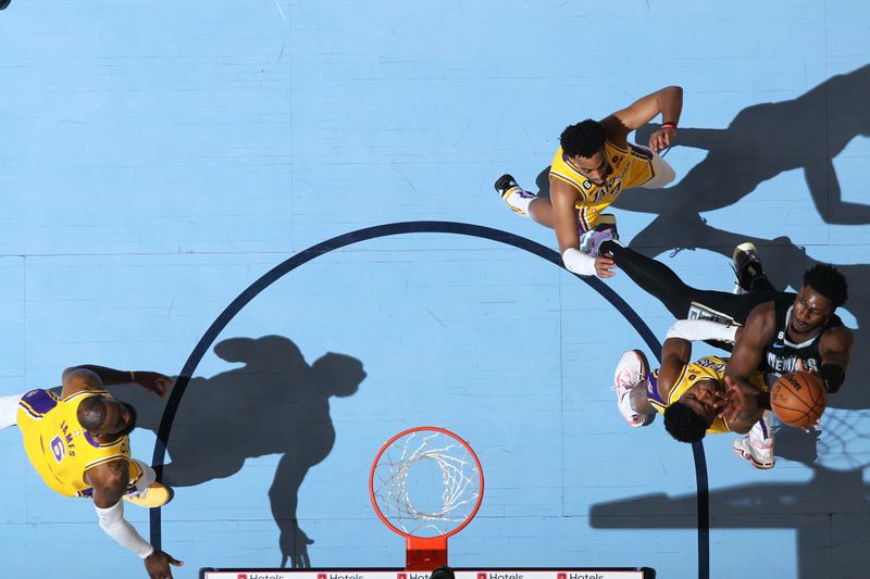 MEMPHIS, TN - APRIL 19: Jaren Jackson Jr. #13 of the Memphis Grizzlies shoots the ball during the game against the Los Angeles Lakers during Round One Game Two of the 2023 NBA Playoffs on April 19, 2023 at FedExForum in Memphis, Tennessee. NOTE TO USER: User expressly acknowledges and agrees that, by downloading and or using this photograph, User is consenting to the terms and conditions of the Getty Images License Agreement. Mandatory Copyright Notice: Copyright 2023 NBAE (Photo by Joe Murphy/NBAE via Getty Images)