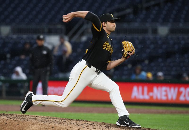 May 22, 2025; Pittsburgh, Pennsylvania, USA;  Pittsburgh Pirates relief pitcher Isaac Mattson (72) pitches against the Milwaukee Brewers during the sixth inning at PNC Park. Mandatory Credit: Charles LeClaire-Imagn Images