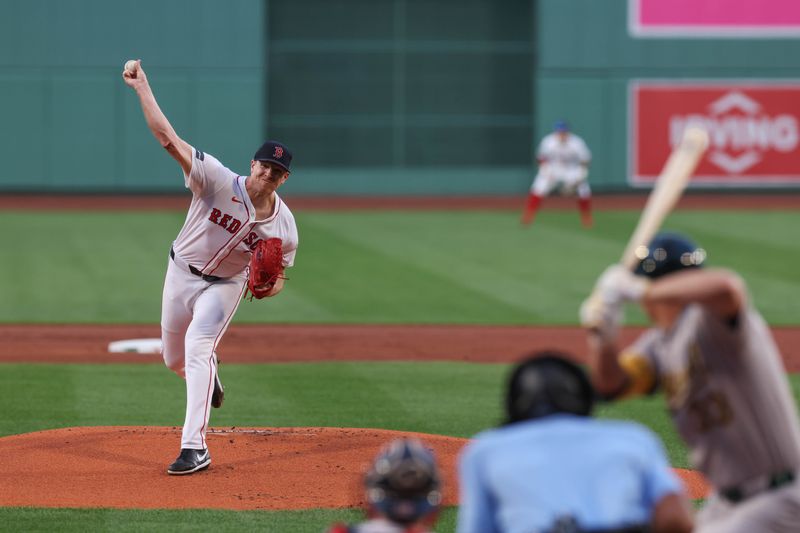 Jul 10, 2024; Boston, Massachusetts, USA; Boston Red Sox starting pitcher Nick Pivetta (37) throws a pitch during the first inning against the Oakland Athletics at Fenway Park. Mandatory Credit: Paul Rutherford-USA TODAY Sports