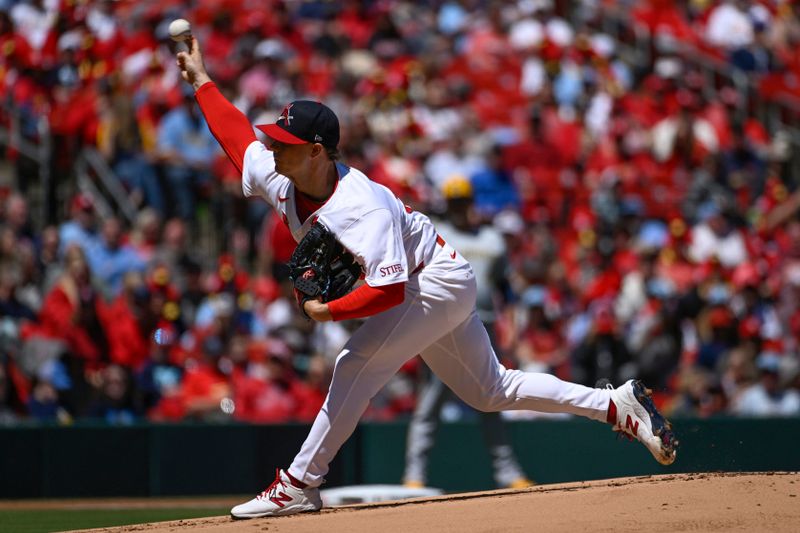 Apr 21, 2024; St. Louis, Missouri, USA; St. Louis Cardinals starting pitcher Sonny Gray (54) pitches against the Milwaukee Brewers in the first inning at Busch Stadium. Mandatory Credit: Joe Puetz-USA TODAY Sports