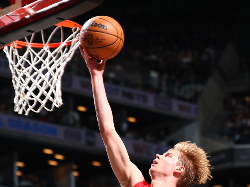 BROOKLYN, NY - APRIL 10: Gradey Dick #1 of the Toronto Raptors goes to the basket during the game on April 10, 2024 at Barclays Center in Brooklyn, New York. NOTE TO USER: User expressly acknowledges and agrees that, by downloading and or using this Photograph, user is consenting to the terms and conditions of the Getty Images License Agreement. Mandatory Copyright Notice: Copyright 2024 NBAE (Photo by David L. Nemec/NBAE via Getty Images)