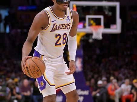 LOS ANGELES, CALIFORNIA - DECEMBER 25: Rui Hachimura #28 of the Los Angeles Lakers handles the ball against the Boston Celtics at Crypto.com Arena on December 25, 2023 in Los Angeles, California. NOTE TO USER: User expressly acknowledges and agrees that, by downloading and or using this photograph, User is consenting to the terms and conditions of the Getty Images License Agreement.(Photo by Jayne Kamin-Oncea/Getty Images)