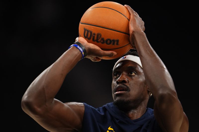 SAN ANTONIO, TX - MARCH 3: Pascal Siakam #43 of the Indiana Pacers warms up before the game against the San Antonio Spurs on March 3, 2024 at the AT&T Center in San Antonio, Texas. NOTE TO USER: User expressly acknowledges and agrees that, by downloading and or using this photograph, user is consenting to the terms and conditions of the Getty Images License Agreement. Mandatory Copyright Notice: Copyright 2024 NBAE (Photos by Cooper Neill/NBAE via Getty Images)