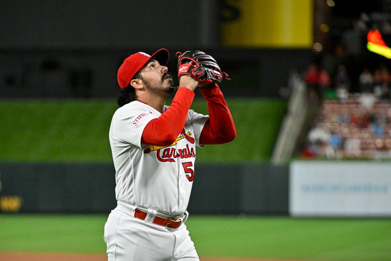 Aug 14, 2023; St. Louis, Missouri, USA;  St. Louis Cardinals relief pitcher JoJo Romero (59) reacts after the eighth inning against the Oakland Athletics at Busch Stadium. Mandatory Credit: Jeff Curry-USA TODAY Sports