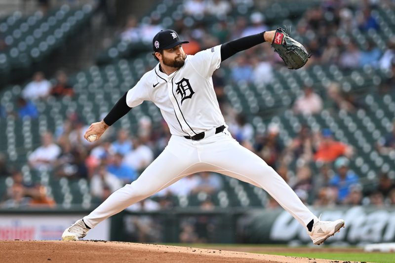 Sep 11, 2024; Detroit, Michigan, USA; Detroit Tigers starting pitcher Casey Mize (12) throws a pitch against the Colorado Rockies in the first inning at Comerica Park. Mandatory Credit: Lon Horwedel-Imagn Images
