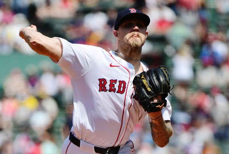 May 26, 2024; Boston, Massachusetts, USA;  Boston Red Sox starting pitcher Tanner Houck (89) pitches during the first inning against the Milwaukee Brewers at Fenway Park. Mandatory Credit: Bob DeChiara-USA TODAY Sports