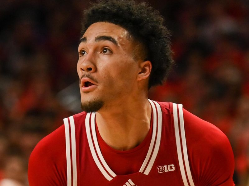 Jan 31, 2023; College Park, Maryland, USA;  Indiana Hoosiers guard Jalen Hood-Schifino (1) looks to shoots during the first half against the Maryland Terrapins at Xfinity Center. Mandatory Credit: Tommy Gilligan-USA TODAY Sports