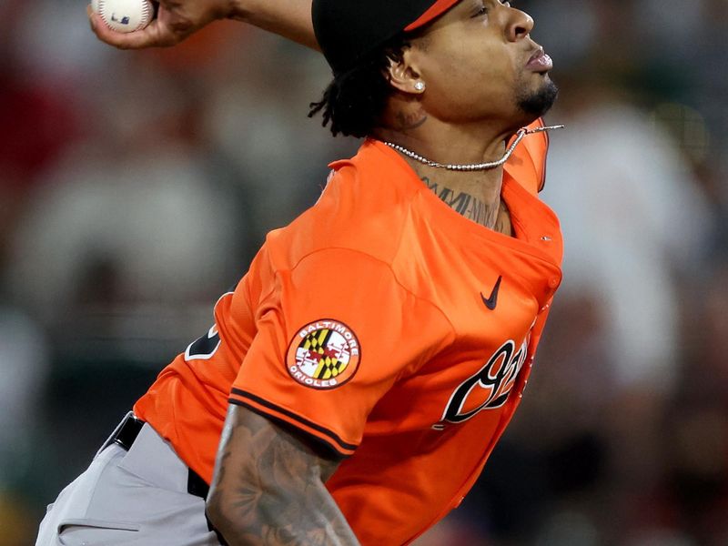 Jun 7, 2025; West Sacramento, California, USA; Baltimore Orioles pitcher Gregory Soto (65) throws a pitch against the Athletics during the seventh inning at Sutter Health Park. Mandatory Credit: Dennis Lee-Imagn Images