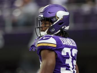 Minnesota Vikings running back Ty Chandler warms up before an NFL football game against the Atlanta Falcons, Sunday, Dec. 8, 2024 in Minneapolis. Minnesota won 42-21. (AP Photo/Stacy Bengs)