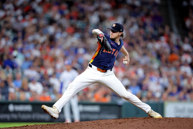 Jun 29, 2025; Houston, Texas, USA; Houston Astros relief pitcher Josh Hader (71) delivers a pitch against the Chicago Cubs during the ninth inning at Daikin Park. Mandatory Credit: Erik Williams-Imagn Images