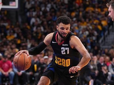 DENVER, CO - NOVEMBER 3: Jamal Murray #27 of the Denver Nuggets dribbles the ball during the game against the Dallas Mavericks during the In-Season Tournament on November 3, 2023 at the Ball Arena in Denver, Colorado. NOTE TO USER: User expressly acknowledges and agrees that, by downloading and/or using this Photograph, user is consenting to the terms and conditions of the Getty Images License Agreement. Mandatory Copyright Notice: Copyright 2023 NBAE (Photo by Bart Young/NBAE via Getty Images)