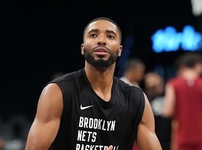 PHILADELPHIA, PA - OCTOBER 25: Mikal Bridges #1 of the Brooklyn Nets warms up before the game against the Cleveland Cavaliers on October 25, 2023 at the Wells Fargo Center in Philadelphia, Pennsylvania NOTE TO USER: User expressly acknowledges and agrees that, by downloading and/or using this Photograph, user is consenting to the terms and conditions of the Getty Images License Agreement. Mandatory Copyright Notice: Copyright 2023 NBAE (Photo by Jesse D. Garrabrant/NBAE via Getty Images)
