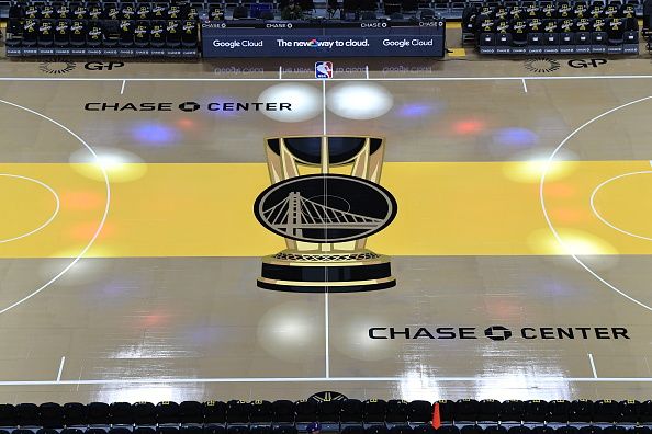 SAN FRANCISCO, CA - NOVEMBER 14: An overall view of the In-Season Tournament Court before the game between the Minnesota Timberwolves and the Golden State Warriors during the In-Season Tournament on November 14, 2023 at Chase Center in San Francisco, California. NOTE TO USER: User expressly acknowledges and agrees that, by downloading and or using this photograph, user is consenting to the terms and conditions of Getty Images License Agreement. Mandatory Copyright Notice: Copyright 2023 NBAE (Photo by Noah Graham/NBAE via Getty Images)