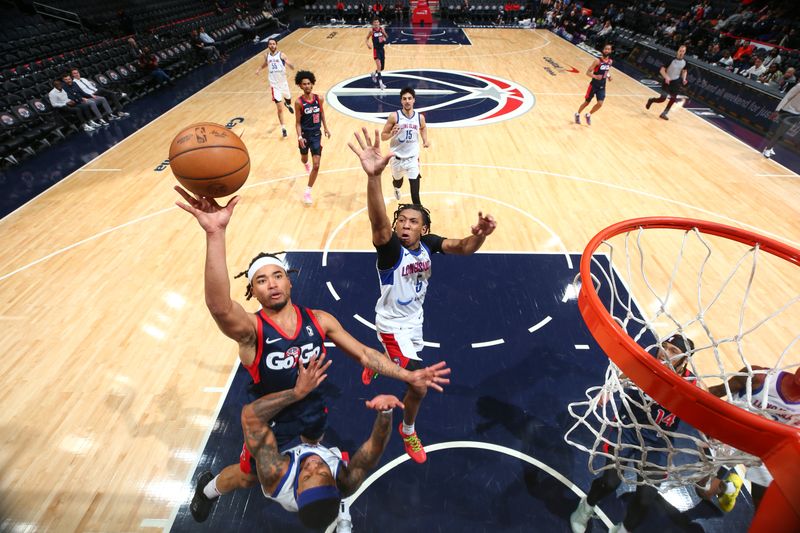 WASHINGTON, DC -? MARCH 8:  Devon Dotson #15 of the Capital City Go-Go goes to the basket during the game against the Long Island Nets on March 8, 2024 at Capital One Arena in Washington, DC. NOTE TO USER: User expressly acknowledges and agrees that, by downloading and or using this Photograph, user is consenting to the terms and conditions of the Getty Images License Agreement. Mandatory Copyright Notice: Copyright 2024 NBAE (Photo by Stephen Gosling/NBAE via Getty Images)