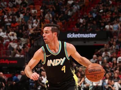 MIAMI, FL - DECEMBER 2: T.J. McConnell #9 of the Indiana Pacers dribbles the ball during the game against the Miami Heat on December 2, 2023 at Kaseya Center in Miami, Florida. NOTE TO USER: User expressly acknowledges and agrees that, by downloading and or using this Photograph, user is consenting to the terms and conditions of the Getty Images License Agreement. Mandatory Copyright Notice: Copyright 2023 NBAE (Photo by Issac Baldizon/NBAE via Getty Images)