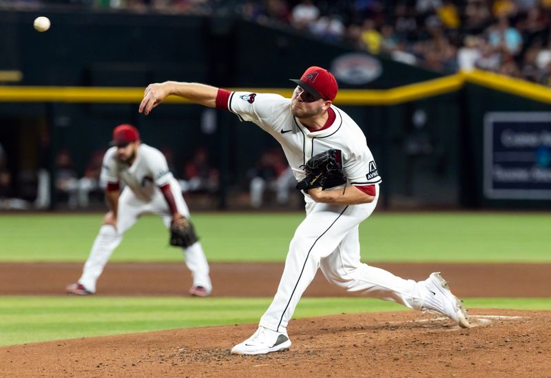 May 27, 2025; Phoenix, Arizona, USA; Arizona Diamondbacks pitcher Corbin Burnes in the fourth inning against the Pittsburgh Pirates at Chase Field. Mandatory Credit: Mark J. Rebilas-Imagn Images