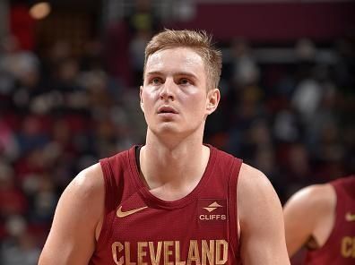 CLEVELAND, OH - DECEMBER 20: Sam Merrill #5 of the Cleveland Cavaliers shoots a free throw during the game against the Utah Jazz on December 20, 2023 at Rocket Mortgage FieldHouse in Cleveland, Ohio. NOTE TO USER: User expressly acknowledges and agrees that, by downloading and/or using this Photograph, user is consenting to the terms and conditions of the Getty Images License Agreement. Mandatory Copyright Notice: Copyright 2023 NBAE (Photo by David Liam Kyle/NBAE via Getty Images)