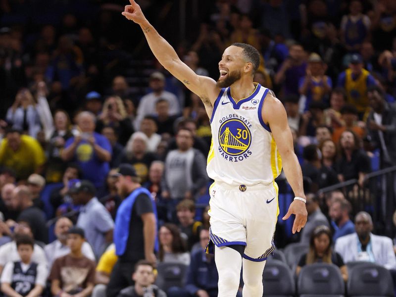 ORLANDO, FLORIDA - MARCH 27: Stephen Curry #30 of the Golden State Warriors reacts to winning a game against the Orlando Magic at Kia Center on March 27, 2024 in Orlando, Florida. NOTE TO USER: User expressly acknowledges and agrees that, by downloading and or using this photograph, User is consenting to the terms and conditions of the Getty Images License Agreement. (Photo by Mike Ehrmann/Getty Images)