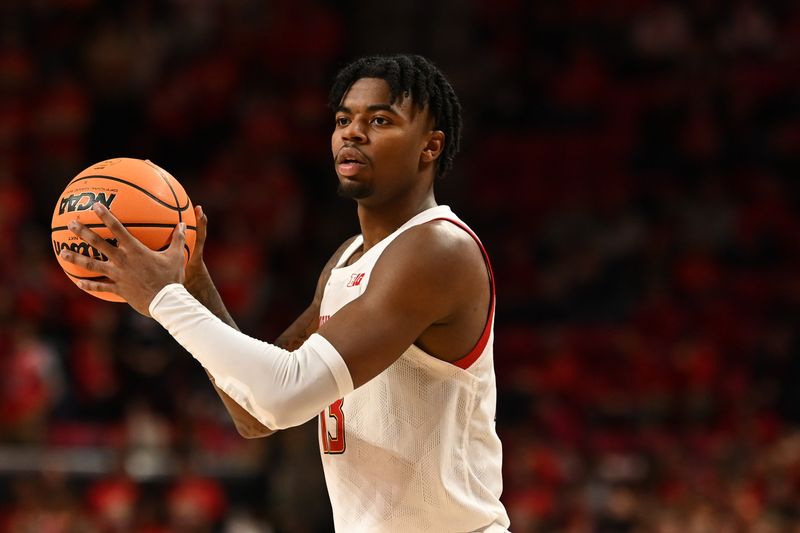 Jan 31, 2023; College Park, Maryland, USA;  Maryland Terrapins guard Hakim Hart (13) looks to pass during the second half against the Indiana Hoosiers at Xfinity Center. Mandatory Credit: Tommy Gilligan-USA TODAY Sports