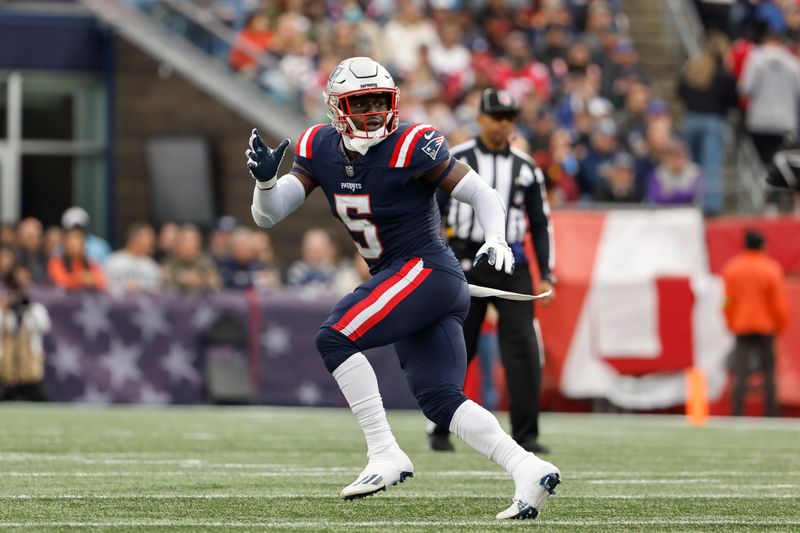 New England Patriots safety Jabrill Peppers during an NFL football game against the Washington Commanders at Gillette Stadium, Sunday Nov. 5, 2023 in Foxborough, Mass. (Winslow Townson/AP Images for Panini)