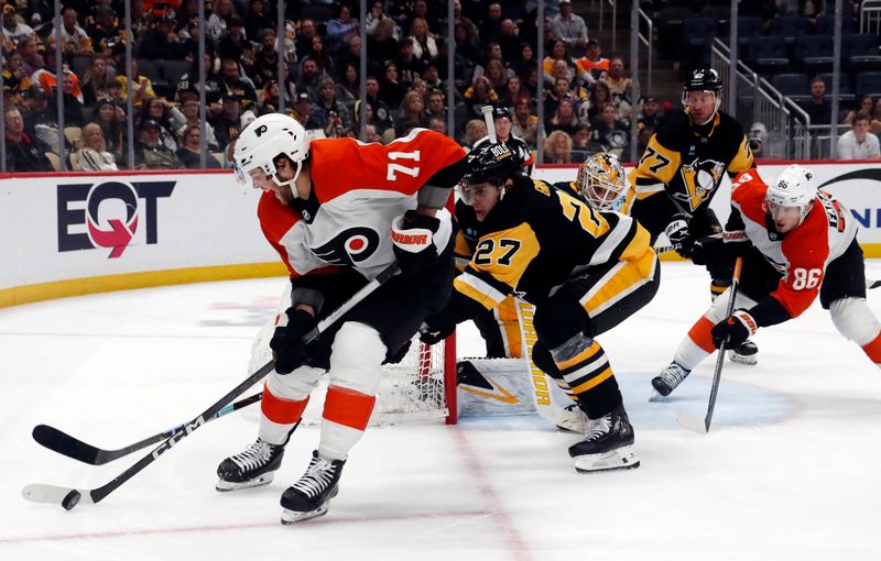 Feb 25, 2024; Pittsburgh, Pennsylvania, USA;  against at PPG Paints Arena. Mandatory Credit: Charles LeClaire-USA TODAY Sports