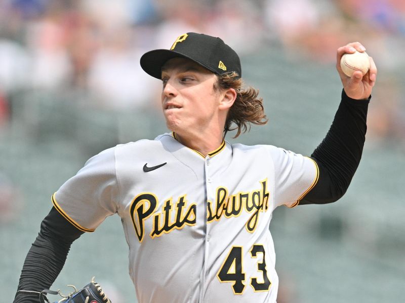 Aug 20, 2023; Minneapolis, Minnesota, USA; Pittsburgh Pirates relief pitcher Ryan Borucki (43) throws a pitch against the Minnesota Twins during the first inning at Target Field. Mandatory Credit: Jeffrey Becker-USA TODAY Sports