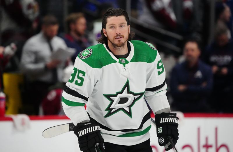 Feb 27, 2024; Denver, Colorado, USA; Dallas Stars center Matt Duchene (95) before the game against the Colorado Avalanche at Ball Arena. Mandatory Credit: Ron Chenoy-USA TODAY Sports