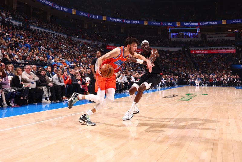 OKLAHOMA CITY, OK - JANUARY 23: Chet Holmgren #7 of the Oklahoma City Thunder drives to the basket during the game against the Portland Trail Blazers on January 23, 2024 at Paycom Arena in Oklahoma City, Oklahoma. NOTE TO USER: User expressly acknowledges and agrees that, by downloading and or using this photograph, User is consenting to the terms and conditions of the Getty Images License Agreement. Mandatory Copyright Notice: Copyright 2024 NBAE (Photo by Zach Beeker/NBAE via Getty Images)