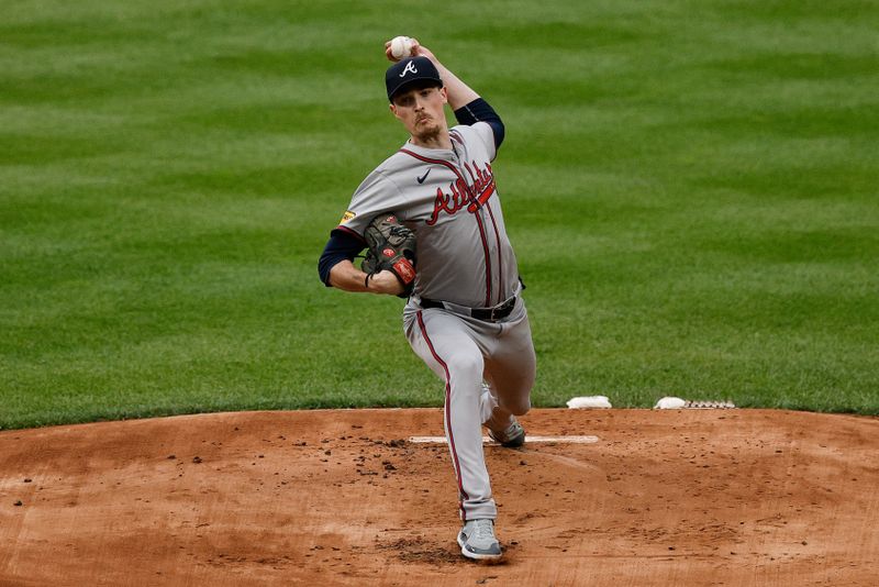 Aug 10, 2024; Denver, Colorado, USA; Atlanta Braves starting pitcher Max Fried (54) pitches in the first inning against the Colorado Rockies at Coors Field. Mandatory Credit: Isaiah J. Downing-USA TODAY Sports