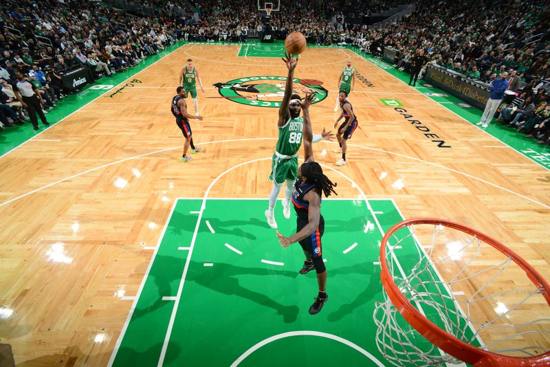 BOSTON, MA - DECEMBER 12: Neemias Queta #88 of the Boston Celtics shoots the ball during the game against the Detroit Pistons on December 12, 2024 at TD Garden in Boston, Massachusetts. NOTE TO USER: User expressly acknowledges and agrees that, by downloading and/or using this Photograph, user is consenting to the terms and conditions of the Getty Images License Agreement. Mandatory Copyright Notice: Copyright 2024 NBAE (Photo by Brian Babineau/NBAE via Getty Images)