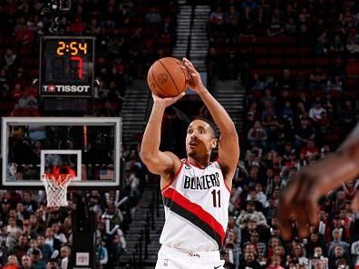 PORTLAND, OR - NOVEMBER 5: Malcolm Brogdon #11 of the Portland Trail Blazers shoots a three point basket during the game against the Memphis Grizzlies on November 5, 2023 at the Moda Center Arena in Portland, Oregon. NOTE TO USER: User expressly acknowledges and agrees that, by downloading and or using this photograph, user is consenting to the terms and conditions of the Getty Images License Agreement. Mandatory Copyright Notice: Copyright 2023 NBAE (Photo by Cameron Browne/NBAE via Getty Images)