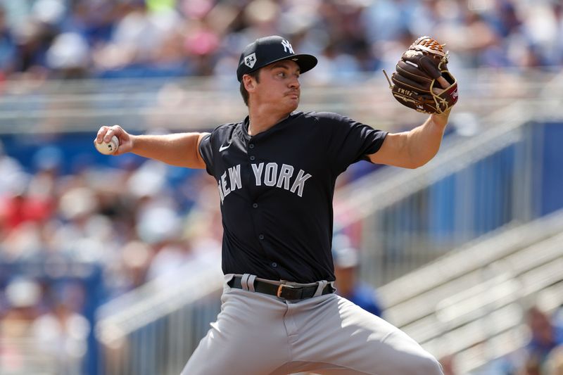 Mar 12, 2024; Dunedin, Florida, USA;  New York Yankees pitcher Duane Underwood (78) throws a pitch against the Toronto Blue Jays in the fifth inning at TD Ballpark. Mandatory Credit: Nathan Ray Seebeck-USA TODAY Sports