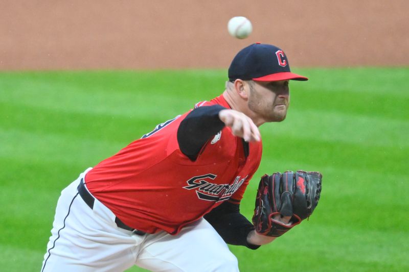 Apr 23, 2024; Cleveland, Ohio, USA; Cleveland Guardians starting pitcher Ben Lively (39) delivers a pitch in the first inning against the Boston Red Sox at Progressive Field. Mandatory Credit: David Richard-USA TODAY Sports