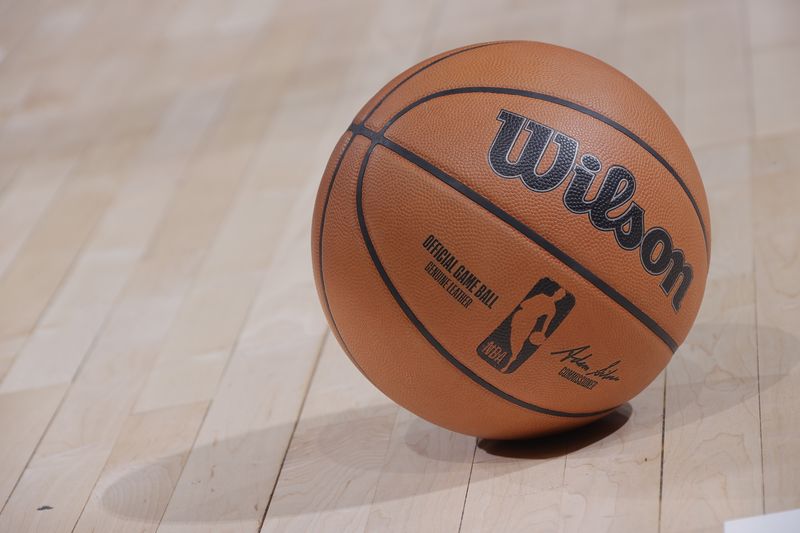 SACRAMENTO, CA - APRIL 16: A generic basketball photo of the Official Wilson basketball during the game between the Golden State Warriors and the Sacramento Kings during the 2024 Play-In Tournament on April 16, 2024 at Golden 1 Center in Sacramento, California. NOTE TO USER: User expressly acknowledges and agrees that, by downloading and or using this Photograph, user is consenting to the terms and conditions of the Getty Images License Agreement. Mandatory Copyright Notice: Copyright 2024 NBAE (Photo by Rocky Widner/NBAE via Getty Images)