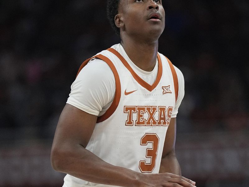 Nov 26, 2023; Austin, Texas, USA; Texas Longhorns guard Max Abmas (3) shoots a free throw during the first half against the Wyoming Cowboys at Moody Center. Mandatory Credit: Scott Wachter-USA TODAY Sports