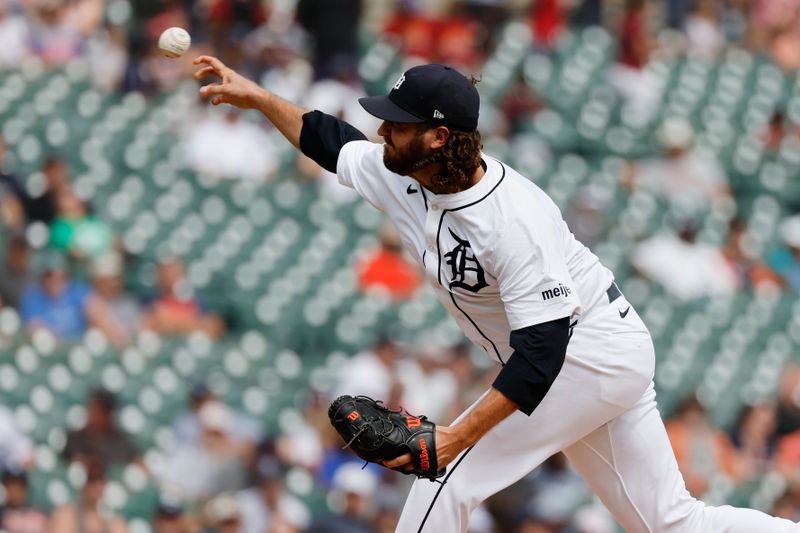 Aug 15, 2024; Detroit, Michigan, USA;  Detroit Tigers pitcher Jason Foley (68) pitches in the ninth inning against the Seattle Mariners at Comerica Park. Mandatory Credit: Rick Osentoski-USA TODAY Sports