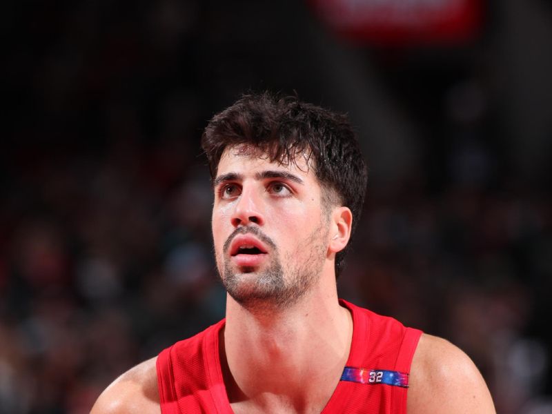 PORTLAND, OR - DECEMBER 13: Deni Avdija #8 of the Portland Trail Blazers looks on during the game against the San Antonio Spurs on December 13, 2024 at the Moda Center Arena in Portland, Oregon. NOTE TO USER: User expressly acknowledges and agrees that, by downloading and or using this photograph, user is consenting to the terms and conditions of the Getty Images License Agreement. Mandatory Copyright Notice: Copyright 2024 NBAE (Photo by Cameron Browne/NBAE via Getty Images)
