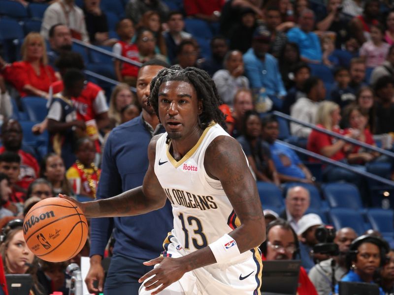 NEW ORLEANS, LA - OCTOBER 10: Kira Lewis Jr. #13 of the New Orleans Pelicans drives to the basket during the game against the Orlando Magic  on October 10, 2023 at the Smoothie King Center in New Orleans, Louisiana. NOTE TO USER: User expressly acknowledges and agrees that, by downloading and or using this Photograph, user is consenting to the terms and conditions of the Getty Images License Agreement. Mandatory Copyright Notice: Copyright 2023 NBAE (Photo by Layne Murdoch Jr./NBAE via Getty Images)