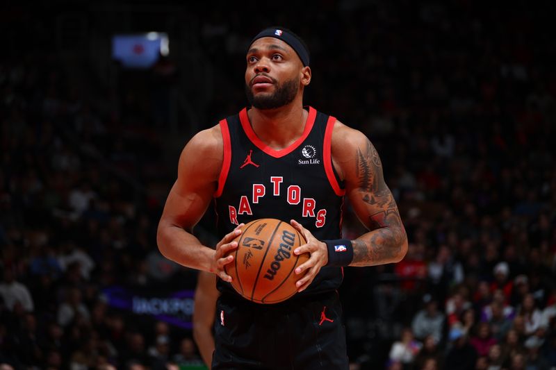 TORONTO, CANADA - JANUARY 3: Bruce Brown #11 of the Toronto Raptors prepares to shoot a free throw during the game against the Orlando Magic on January 3, 2025 at the Scotiabank Arena in Toronto, Ontario, Canada.  NOTE TO USER: User expressly acknowledges and agrees that, by downloading and or using this Photograph, user is consenting to the terms and conditions of the Getty Images License Agreement.  Mandatory Copyright Notice: Copyright 2025 NBAE (Photo by Vaughn Ridley/NBAE via Getty Images)