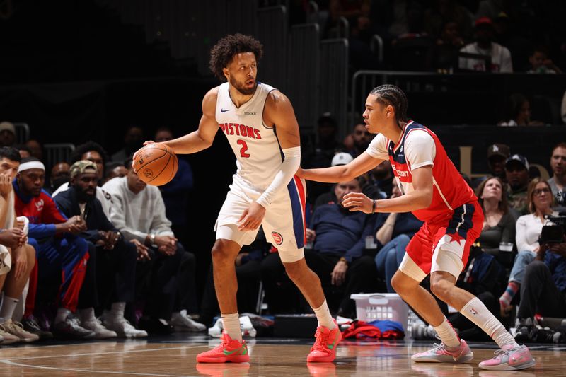 WASHINGTON, DC -? NOVEMBER 17: Cade Cunningham #2 of the Detroit Pistons dribbles the ball during the game against the Washington Wizards on November 17, 2024 at Capital One Arena in Washington, DC. NOTE TO USER: User expressly acknowledges and agrees that, by downloading and or using this Photograph, user is consenting to the terms and conditions of the Getty Images License Agreement. Mandatory Copyright Notice: Copyright 2024 NBAE (Photo by Stephen Gosling/NBAE via Getty Images)