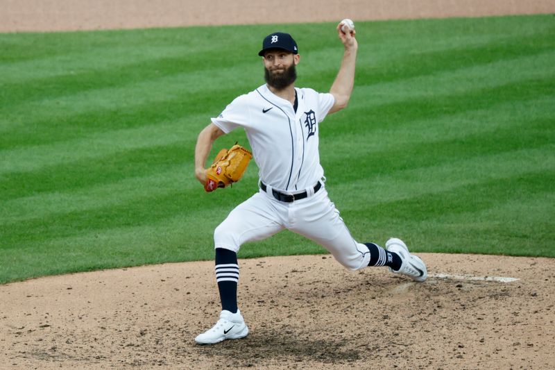 Aug 6, 2023; Detroit, Michigan, USA;  Detroit Tigers relief pitcher Chasen Shreve (36) pitches in the ninth inning against the Tampa Bay Rays at Comerica Park. Mandatory Credit: Rick Osentoski-USA TODAY Sports