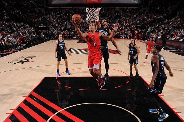 PORTLAND, OR - OCTOBER 27: Malcolm Brodgon #11 of the Portland Trail Blazers shoots the ball during the game against the Orlando Magic on October 27, 2023 at the Moda Center Arena in Portland, Oregon. NOTE TO USER: User expressly acknowledges and agrees that, by downloading and or using this photograph, user is consenting to the terms and conditions of the Getty Images License Agreement. Mandatory Copyright Notice: Copyright 2023 NBAE (Photo by Cameron Browne/NBAE via Getty Images)