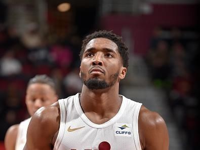 CLEVELAND, OH - DECEMBER 18: Donovan Mitchell #45 of the Cleveland Cavaliers shoots a free throw during the game against the Houston Rockets on December 18, 2023 at Rocket Mortgage FieldHouse in Cleveland, Ohio. NOTE TO USER: User expressly acknowledges and agrees that, by downloading and/or using this Photograph, user is consenting to the terms and conditions of the Getty Images License Agreement. Mandatory Copyright Notice: Copyright 2023 NBAE (Photo by David Liam Kyle/NBAE via Getty Images)