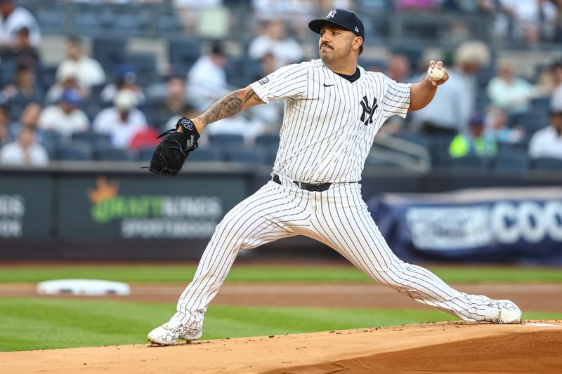 May 22, 2024; Bronx, New York, USA;  New York Yankees starting pitcher Nestor Cortes (65) pitches in the first inning against the Seattle Mariners at Yankee Stadium. Mandatory Credit: Wendell Cruz-USA TODAY Sports