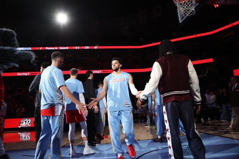 MEMPHIS, TN - NOVEMBER 27: Scotty Pippen Jr. #1 of the Memphis Grizzlies is introduced before the game against the Detroit Pistons on November 27, 2024 at FedExForum in Memphis, Tennessee. NOTE TO USER: User expressly acknowledges and agrees that, by downloading and or using this photograph, User is consenting to the terms and conditions of the Getty Images License Agreement. Mandatory Copyright Notice: Copyright 2024 NBAE (Photo by Joe Murphy/NBAE via Getty Images)