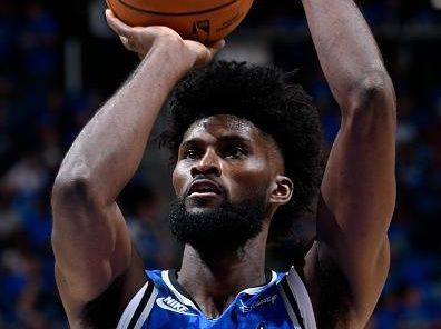 ORLANDO, FL - OCTOBER 25: Jonathan Isaac #1 of the Orlando Magic shoots a free throw during the game against the Houston Rockets on October 25, 2023 at Amway Center in Orlando, Florida. NOTE TO USER: User expressly acknowledges and agrees that, by downloading and or using this photograph, User is consenting to the terms and conditions of the Getty Images License Agreement. Mandatory Copyright Notice: Copyright 2023 NBAE (Photo by Gary Bassing/NBAE via Getty Images)