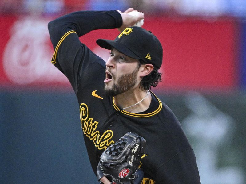 Sep 2, 2023; St. Louis, Missouri, USA;  Pittsburgh Pirates starting pitcher Thomas Hatch (38) pitches against the St. Louis Cardinals during the first inning at Busch Stadium. Mandatory Credit: Jeff Curry-USA TODAY Sports