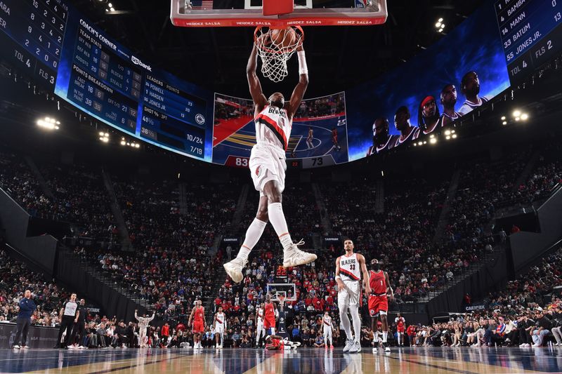 INGLEWOOD, CA - DECEMBER 3: Jerami Grant #9 of the Portland Trail Blazers dunks the ball during the game against the LA Clippers on December 3, 2024 at Intuit Dome in Los Angeles, California. NOTE TO USER: User expressly acknowledges and agrees that, by downloading and/or using this Photograph, user is consenting to the terms and conditions of the Getty Images License Agreement. Mandatory Copyright Notice: Copyright 2024 NBAE (Photo by Juan Ocampo/NBAE via Getty Images)