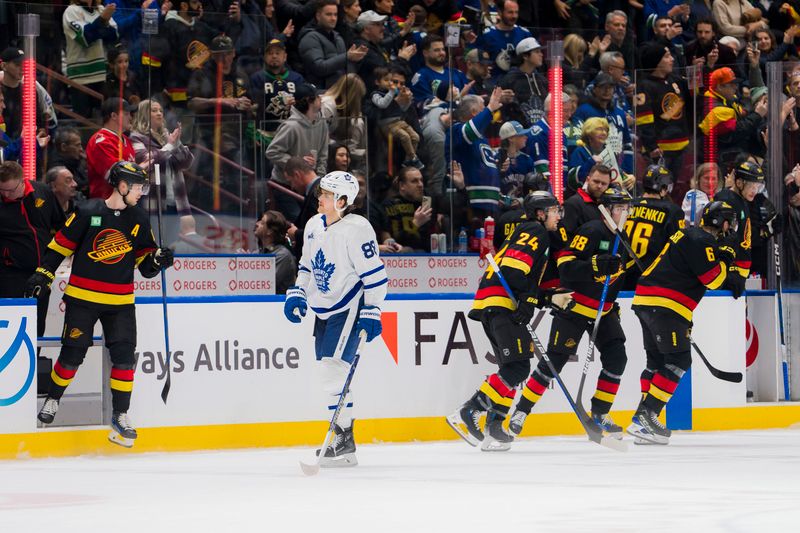 Jan 20, 2024; Vancouver, British Columbia, CAN; Toronto Maple Leafs forward William Nylander (88) skates off the ice after the Leafs lost to theVancouver Canucks at Rogers Arena. Canucks won 6-4. Mandatory Credit: Bob Frid-USA TODAY Sports