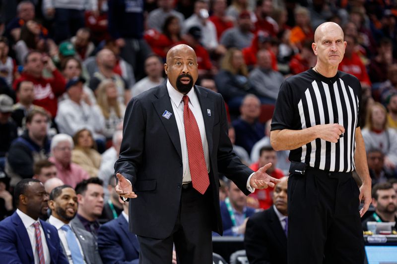 Mar 11, 2023; Chicago, IL, USA; Indiana Hoosiers head coach Mike Woodson reacts during the second half at United Center. Mandatory Credit: Kamil Krzaczynski-USA TODAY Sports